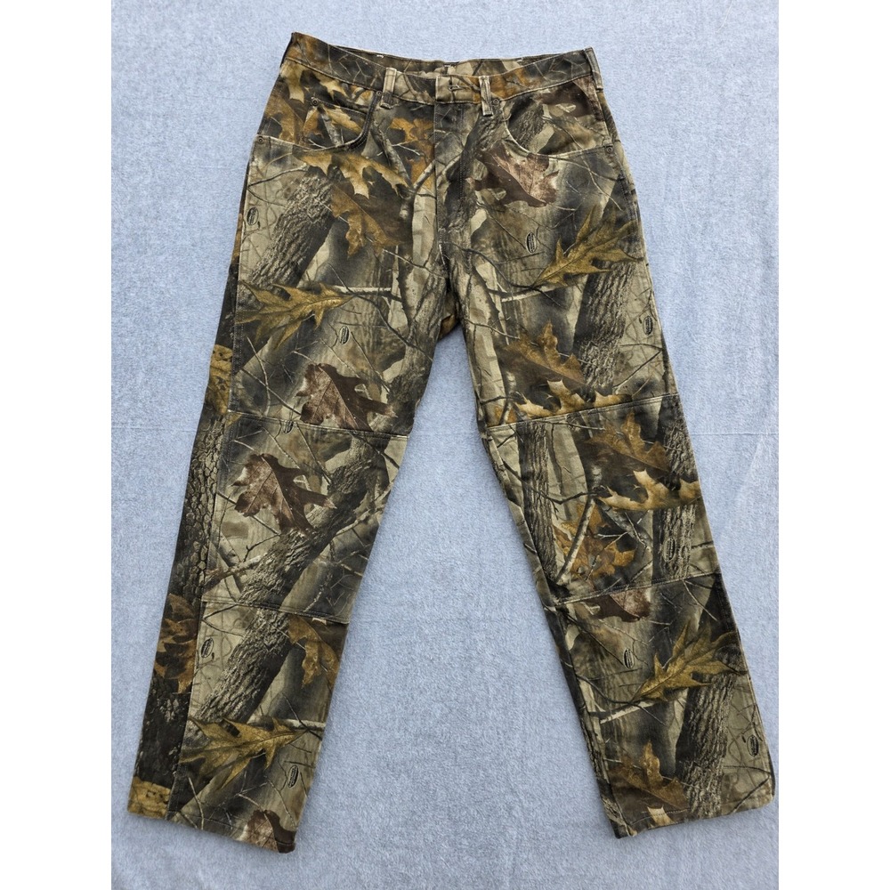 Vtg  Wrangler Camo 34X30 Double Knee Jeans Realtree Advantage Timber Hunting Men